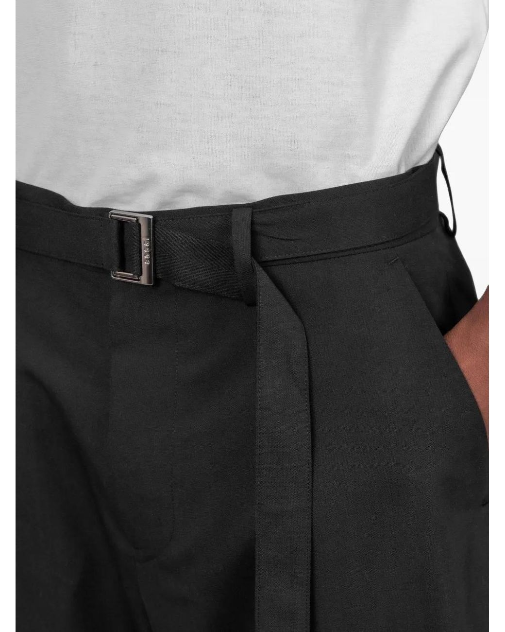 Sacai Blue Belted Trousers for men