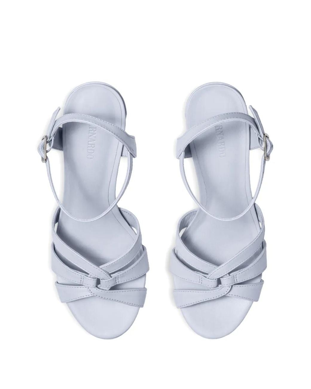 Bernardo White Vittoria Woven Platform Sandals