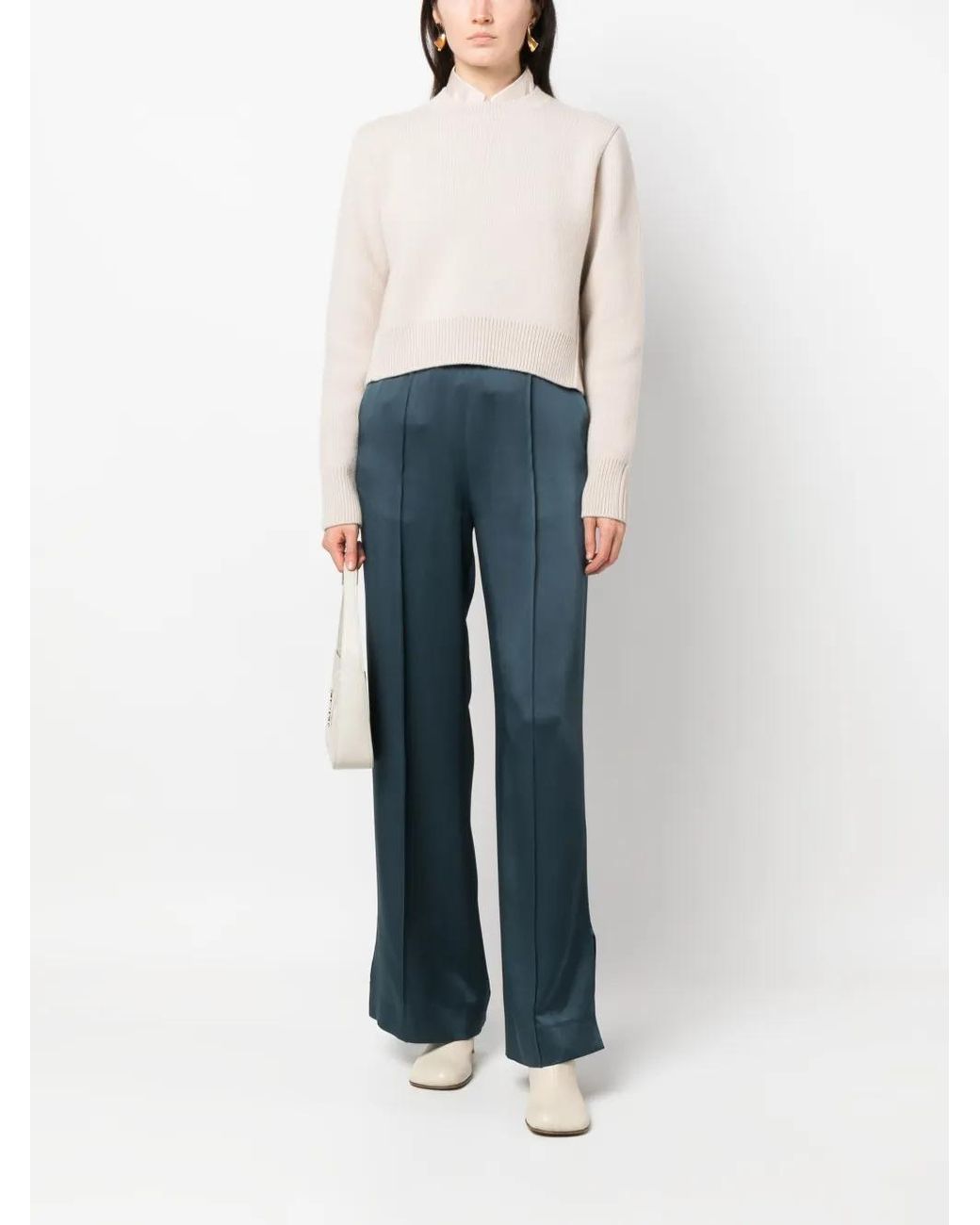 Lanvin White Crew-Neck Cropped Jumper