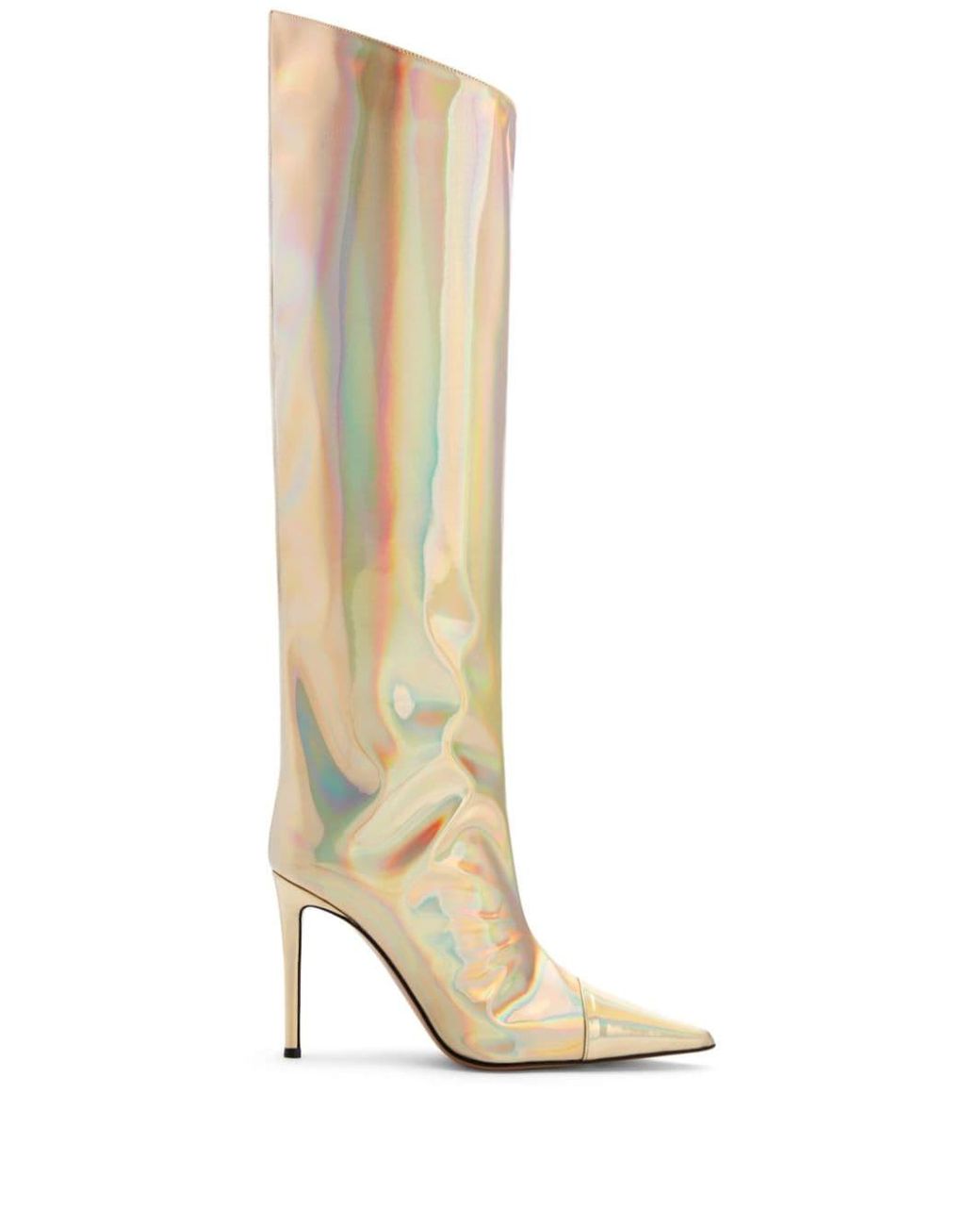 Holographic knee high clearance boots