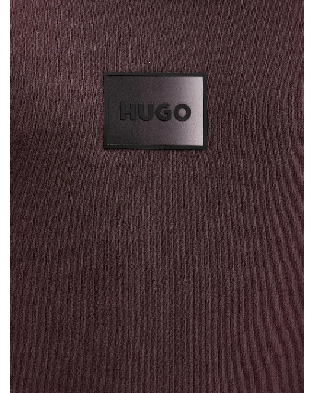 HUGO Purple Sweat-Shirt À Col Rond Avec Logo Patché for men