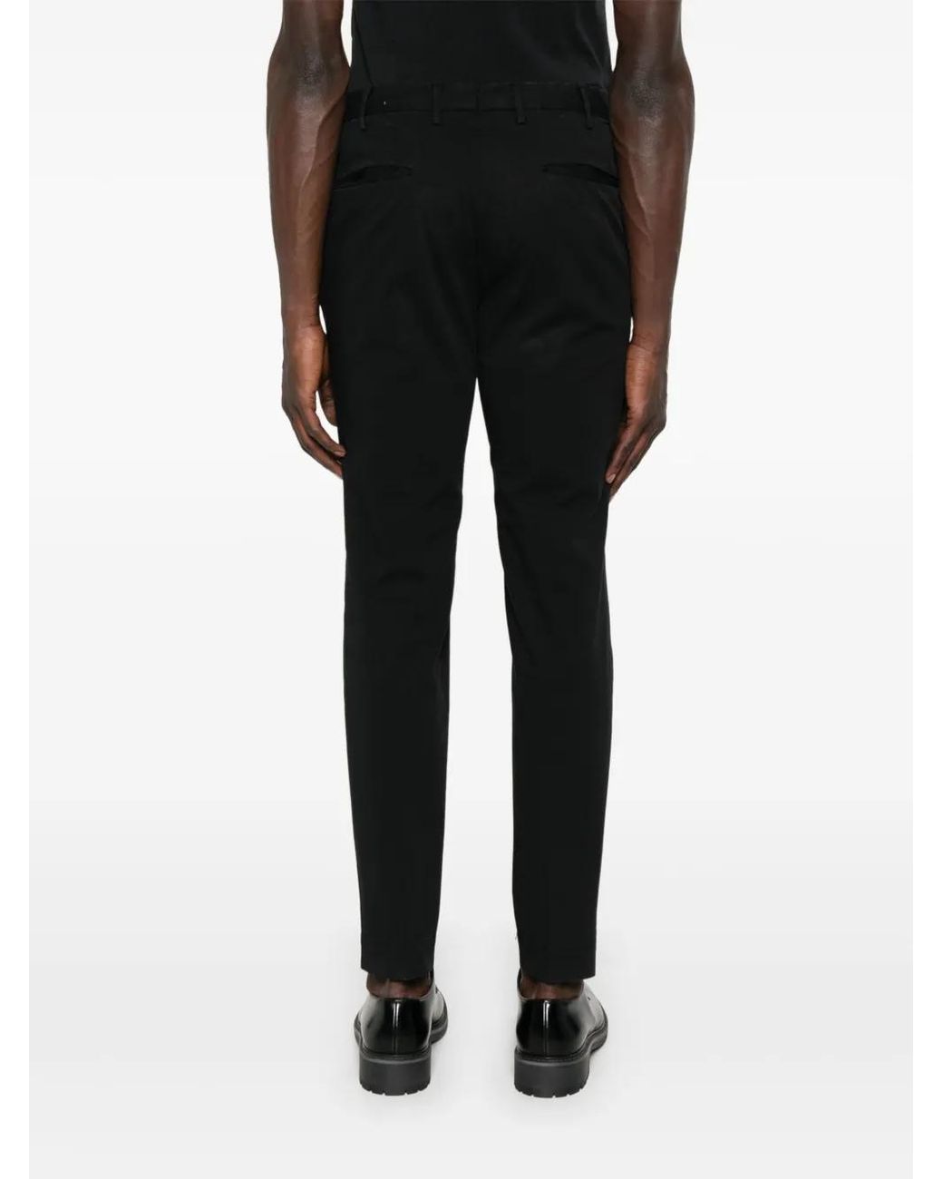 Incotex Black Pressed-Crease Trousers for men