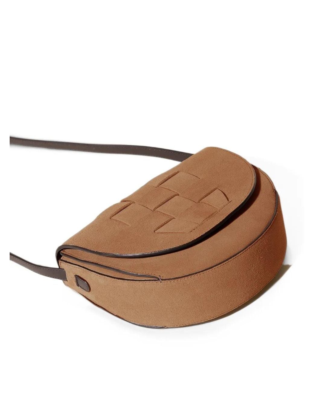 Hereu Brown Sinia Interwoven Suede Cross Body Bag