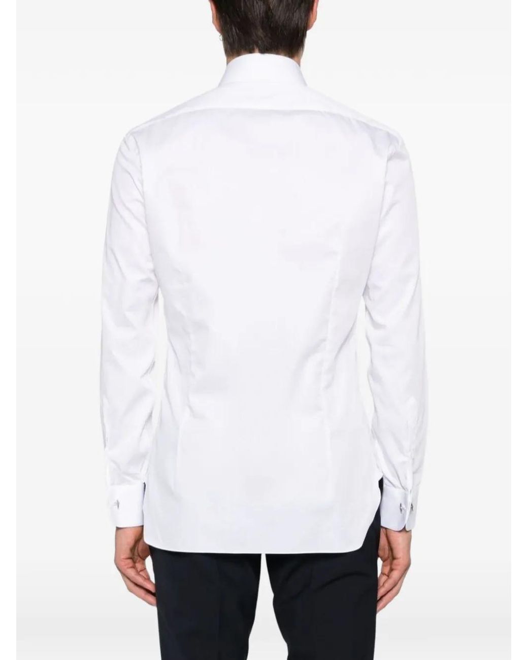 Barba Napoli White Cotton Shirt for men