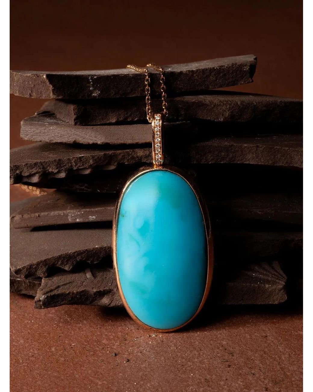 CLARA CHEHAB Blue Big Elemental And Diamond Necklace