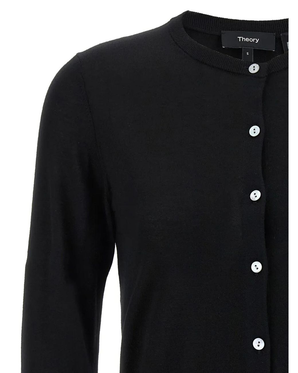Theory Black Button-Up Cardigan