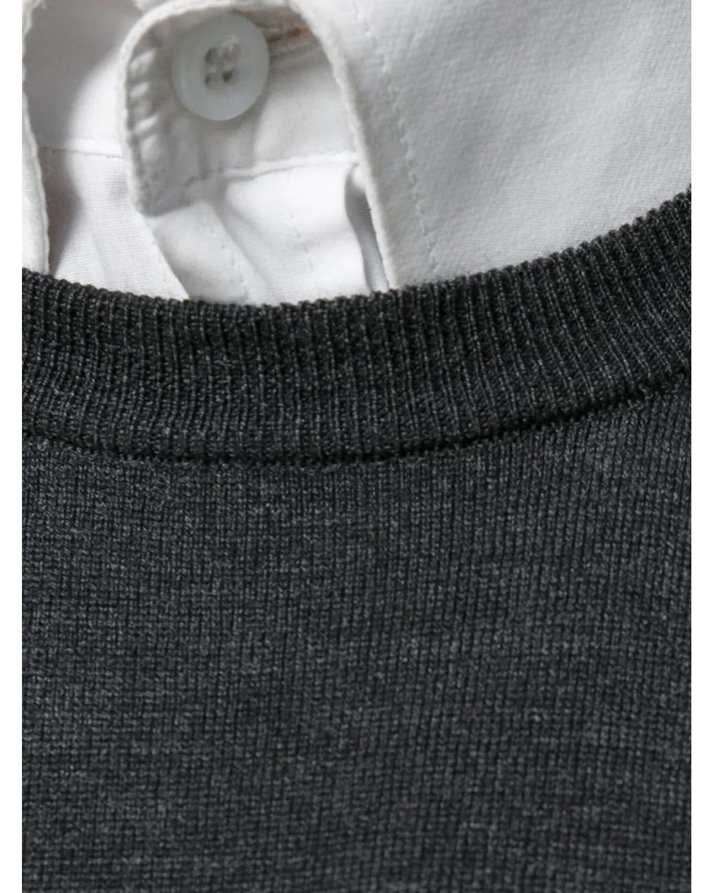 Jersey Con Cuello Redondo Zanone de hombre de color Black
