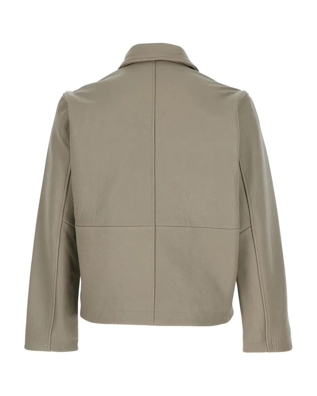 sunflower Natural Zip-Fastening Leather Jacket for men