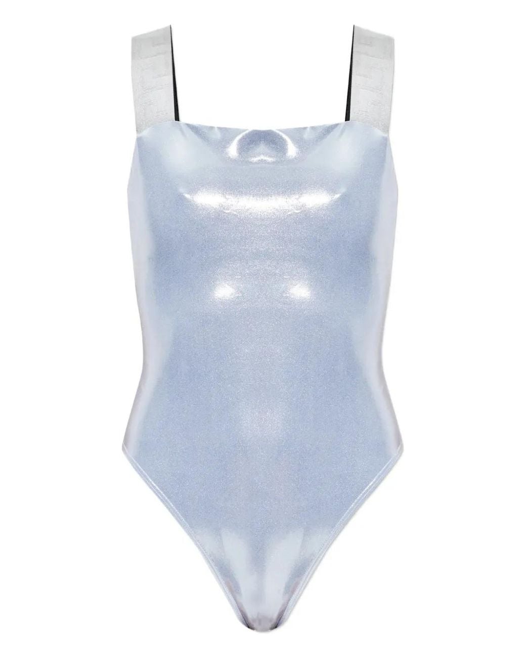 Versace Blue Metallic One-Piece Swimsuit