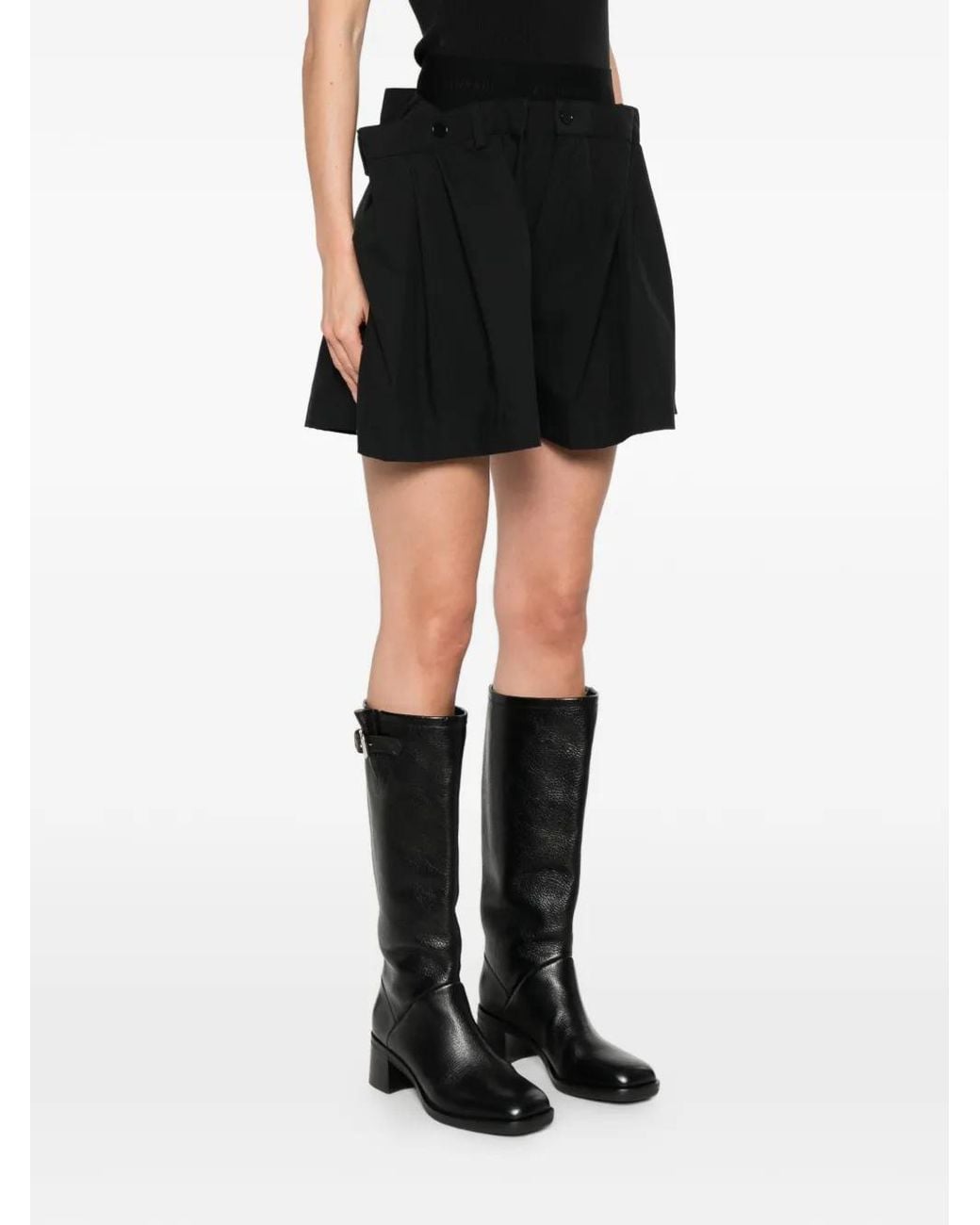 ALAINPAUL Black Buttoned Shorts