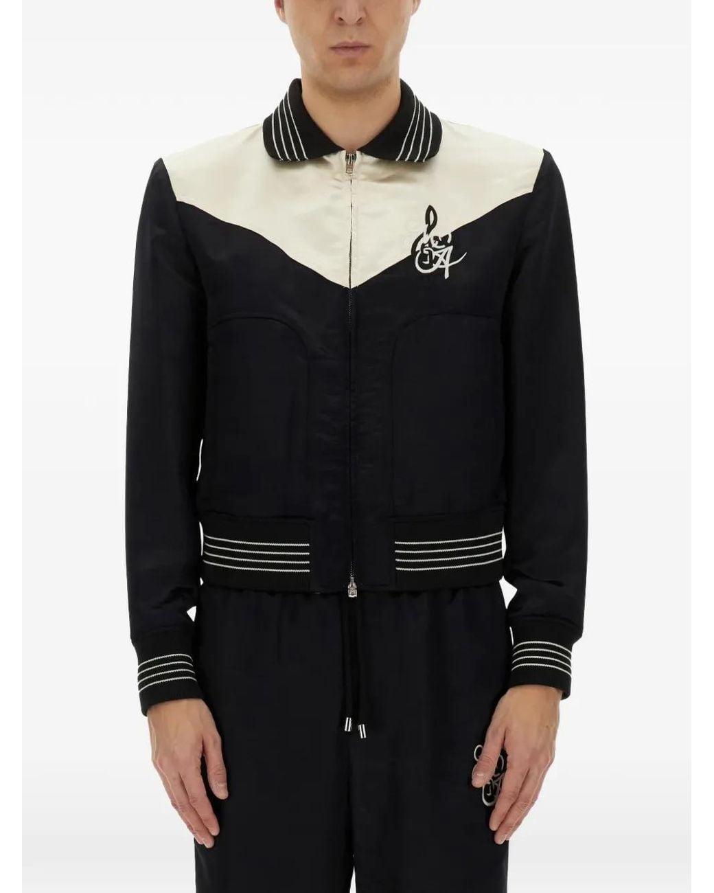 Amiri Black Embroidered Panelled Jacket for men