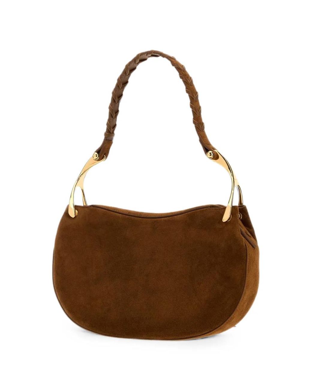 McQueen Brown Wishbone Suede Shoulder Bag