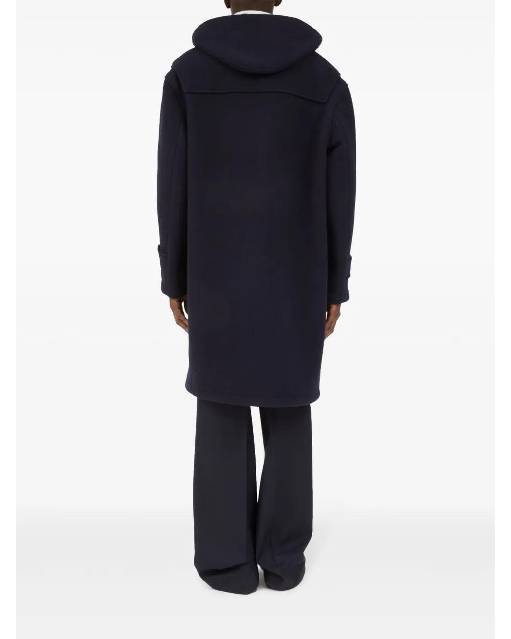 Maison Margiela Blue Wool Coat With Hood for men