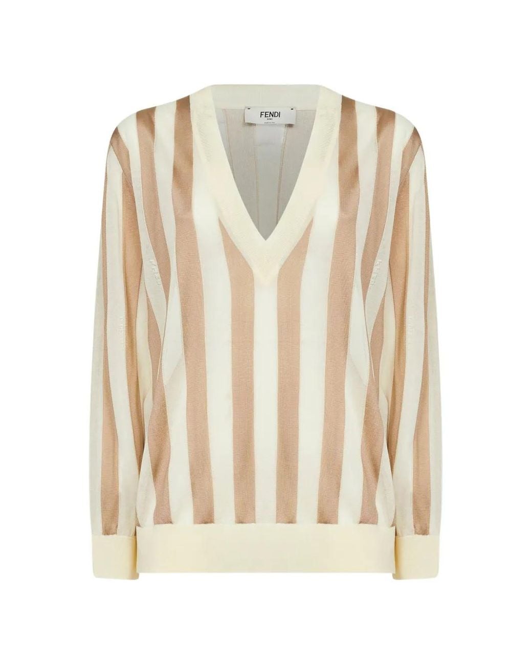 Fendi Gestreepte Trui in het White