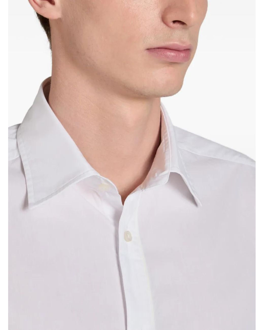 Glanshirt White Buttoned Poplin Shirt for men
