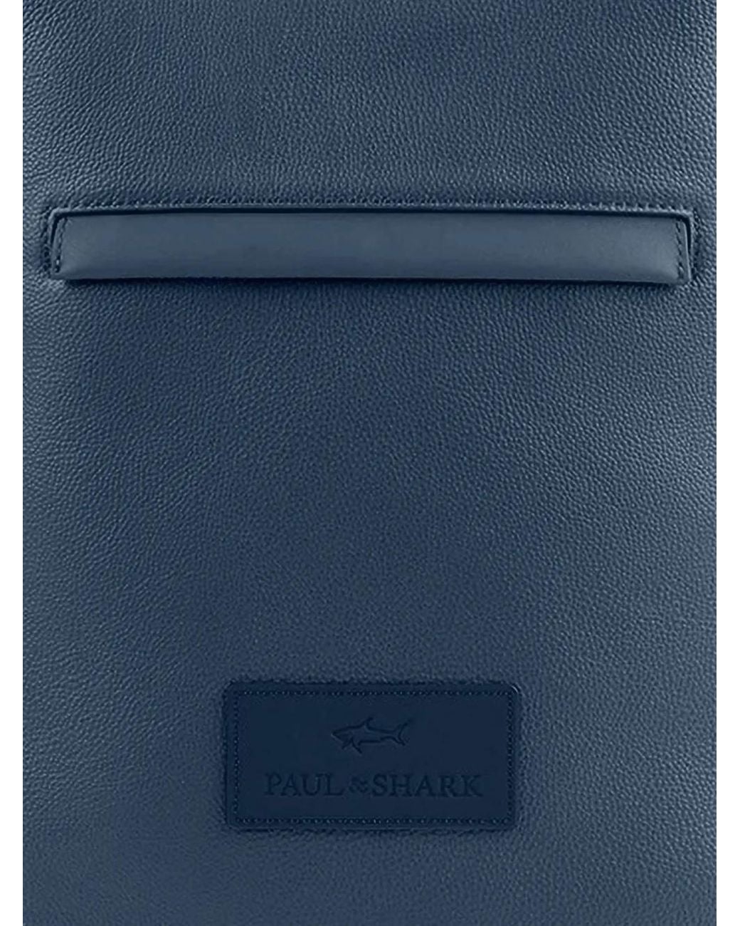 Paul & Shark Blue Tumbled Leather Backpack for men