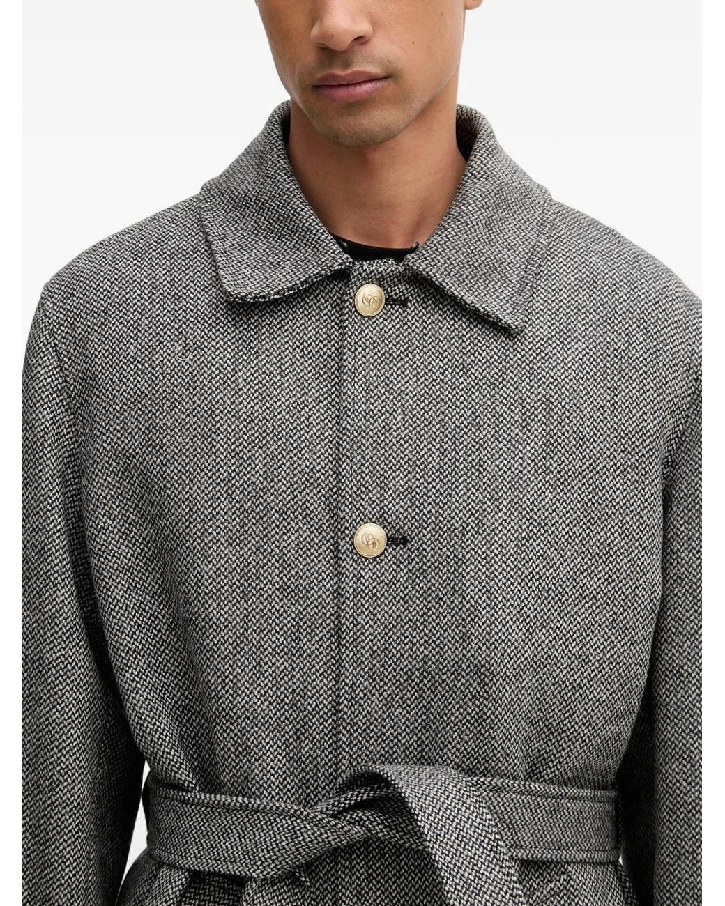 Drole de Monsieur Gray Manteau Ceinturé À Carreaux for men