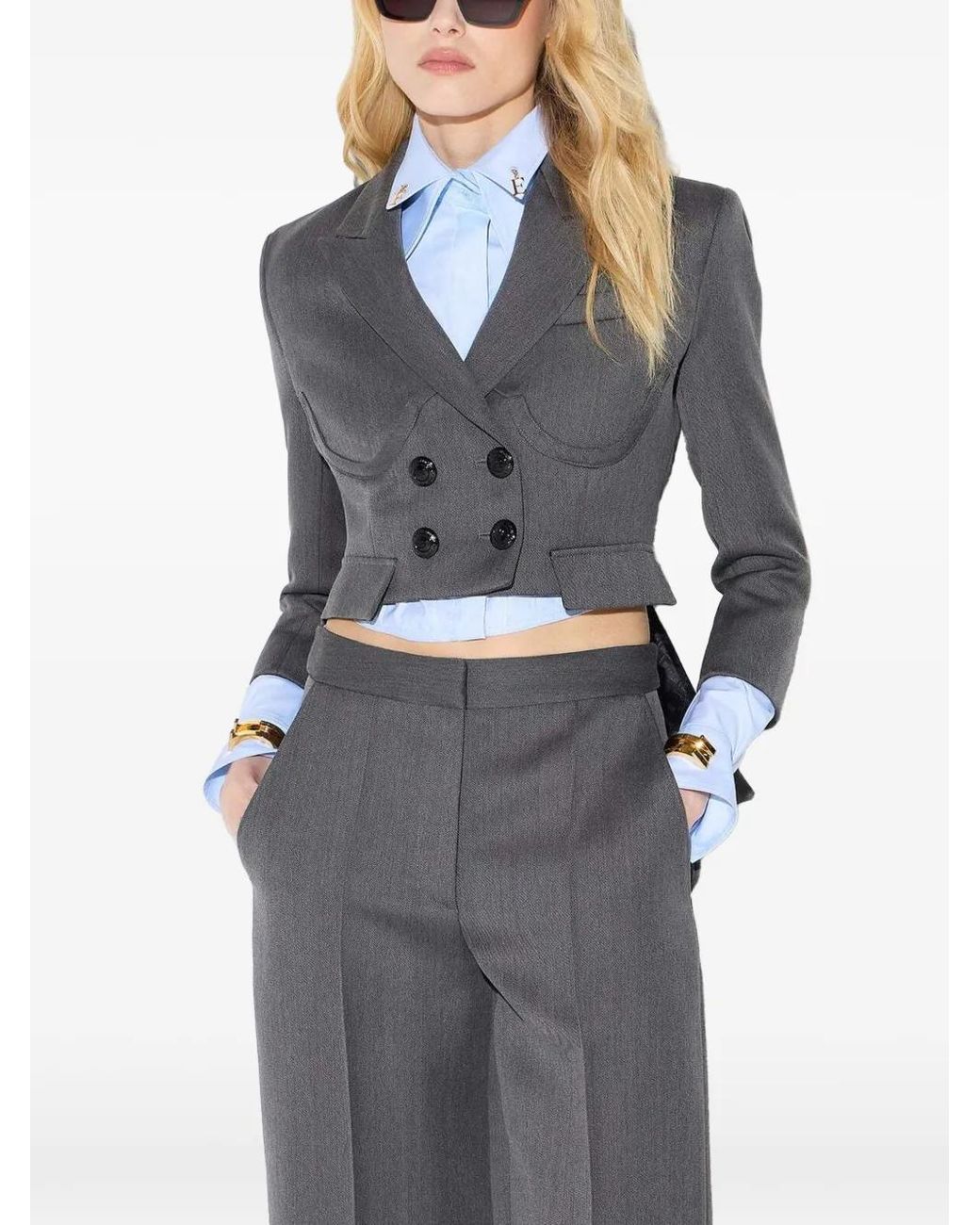Elisabetta Franchi Gray Cool Wool Jacket