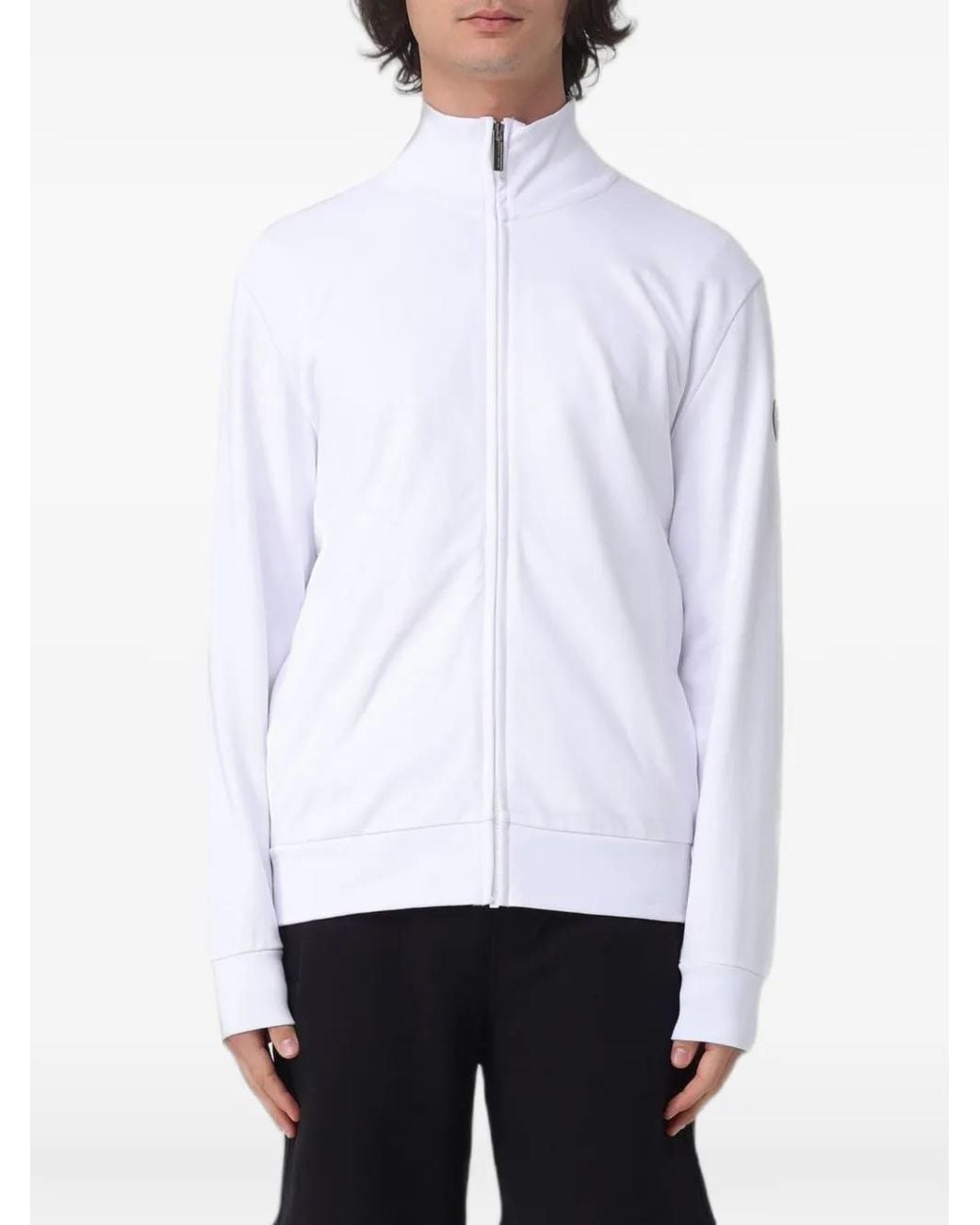 Colmar White Hoodie Zippé À Patch Logo for men
