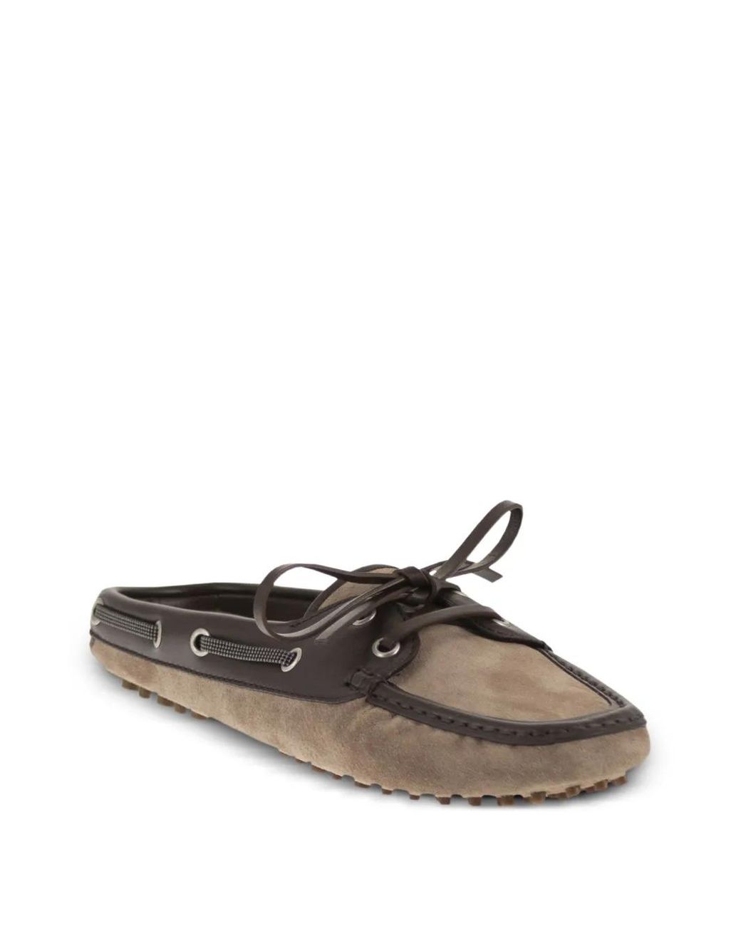 Brunello Cucinelli White Suede Mules