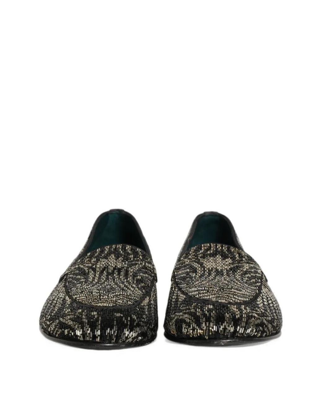 Dolce & Gabbana Black Mocassins À Ornements Argentés for men