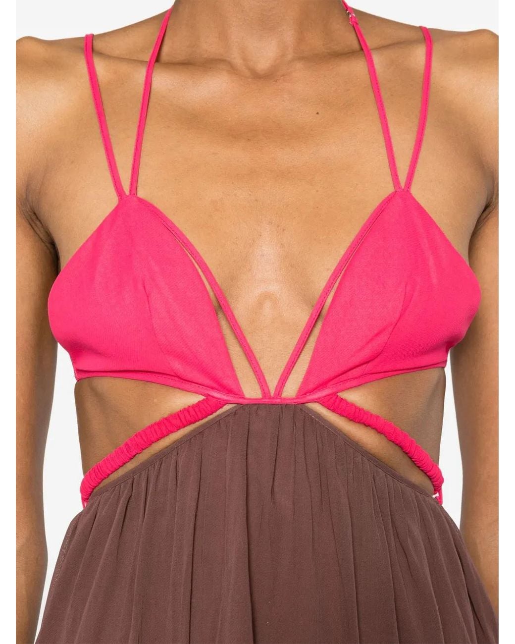 Nensi Dojaka Purple Cut-Out Mini Dress
