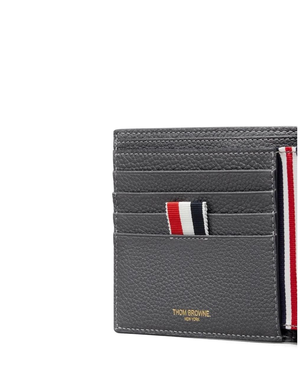 Thom Browne Gray Porte-Cartes En Cuir Grainé for men