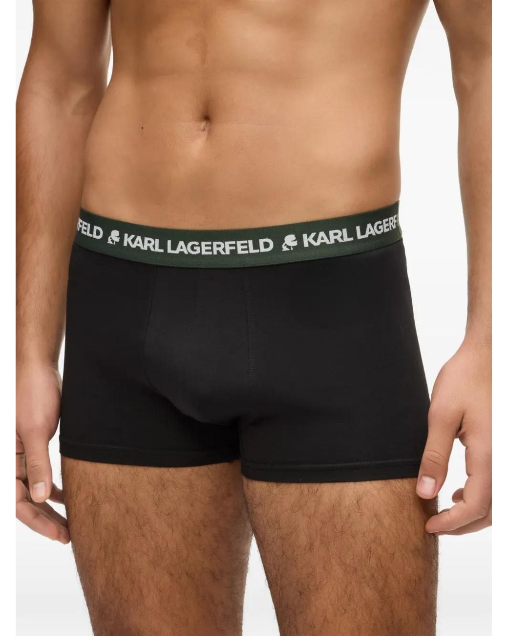 Karl Lagerfeld Black Logo-Waistband Boxers (Set Of Three) for men