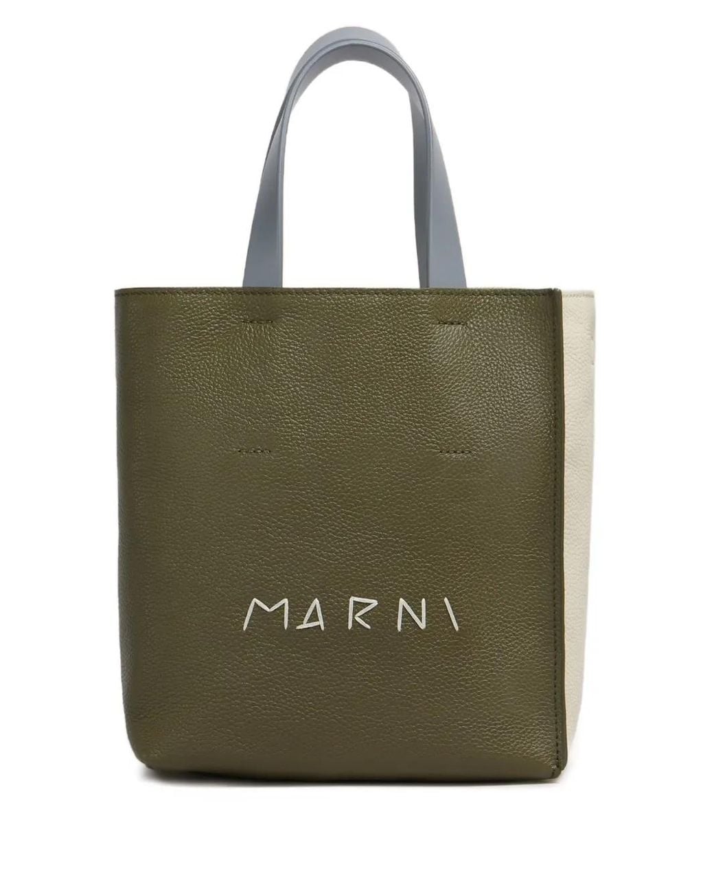 Marni Green Leather Museo Mini Bag With Embroidery