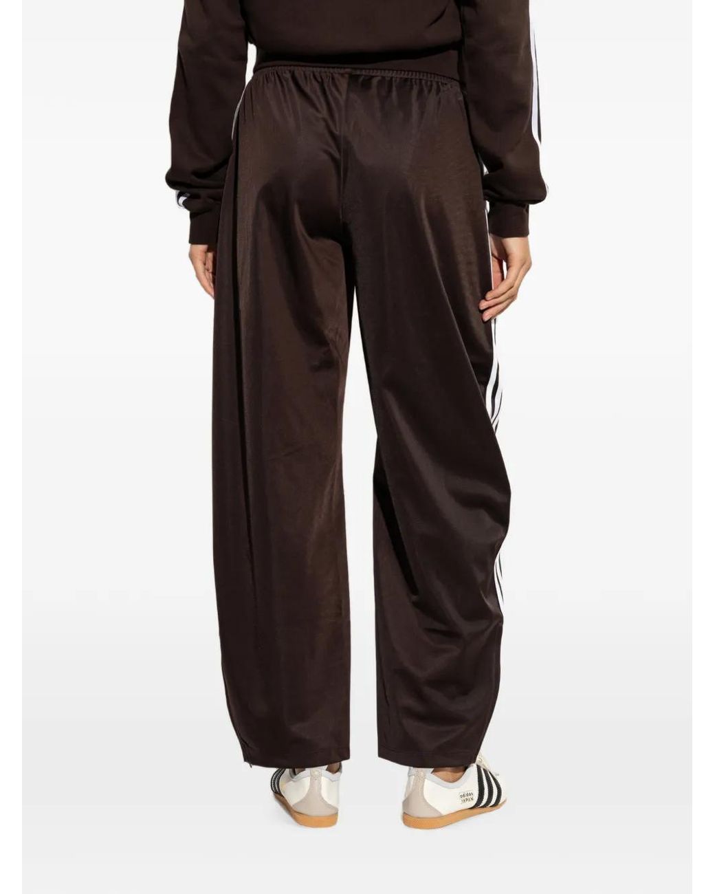 Adidas Brown Logo-Embroidered Track Pants