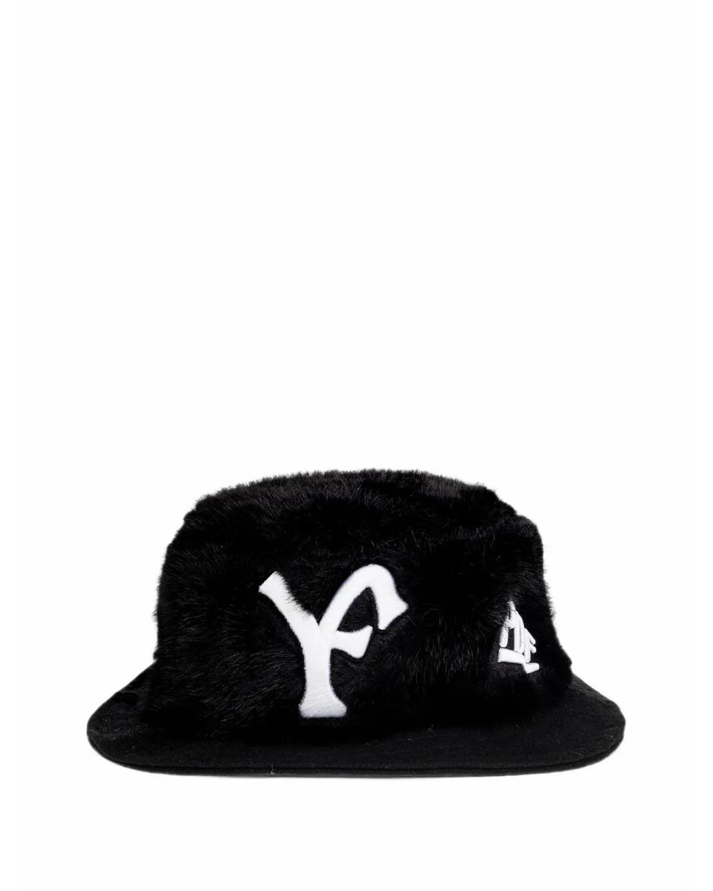 PDF Black Logo-Embroidered Faux-Fur Bucket Hat for men