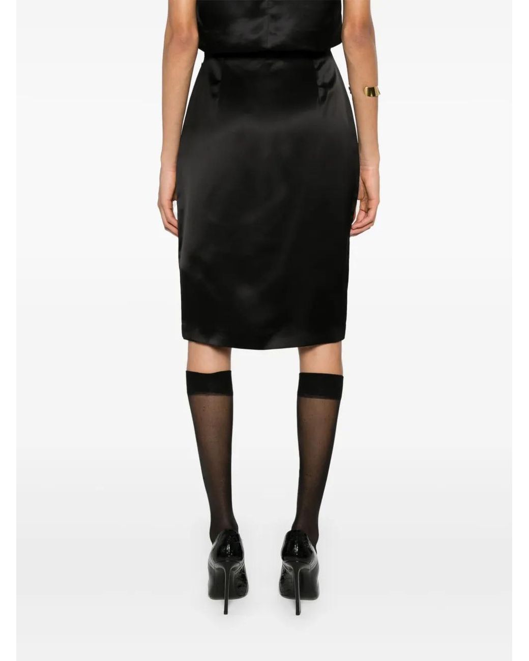 Saint Laurent Black Midi Skirt