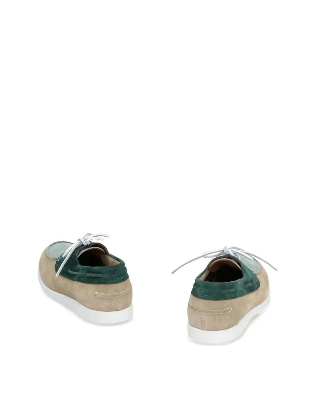 Doucal's Green Suede Panelled Brogues for men