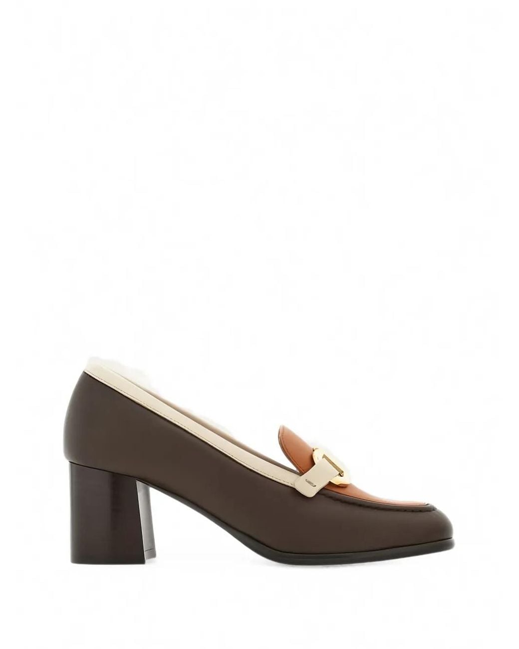 Ferragamo Brown Gancini Buckle Leather Pumps