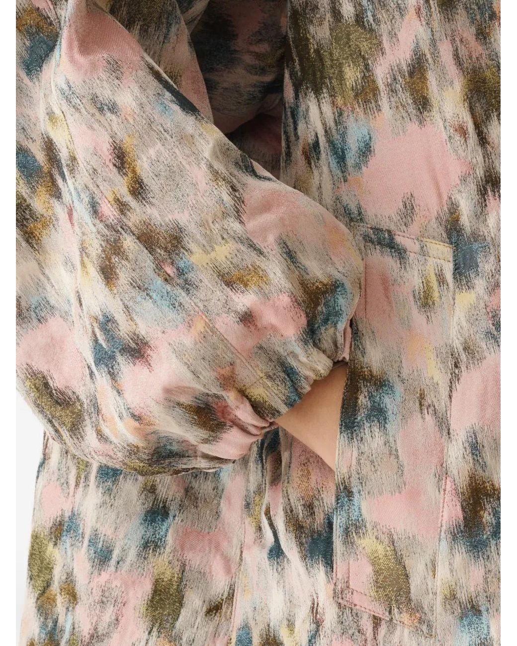 Fabiana Filippi White Balloon-Sleeve Printed Coat