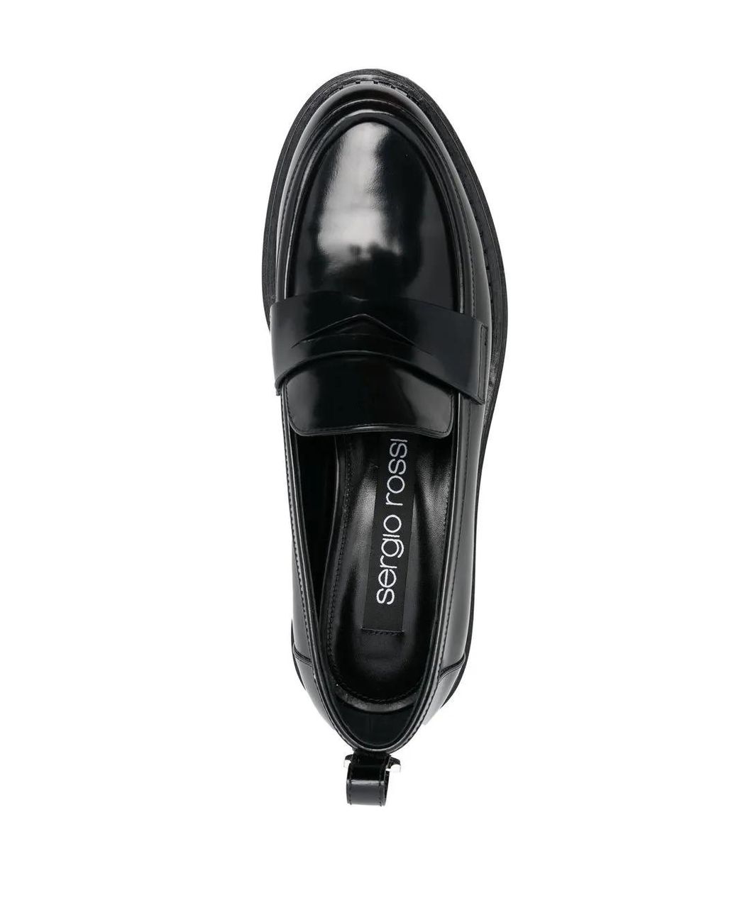 Sergio Rossi Black Jet Leather Slip-On Flats