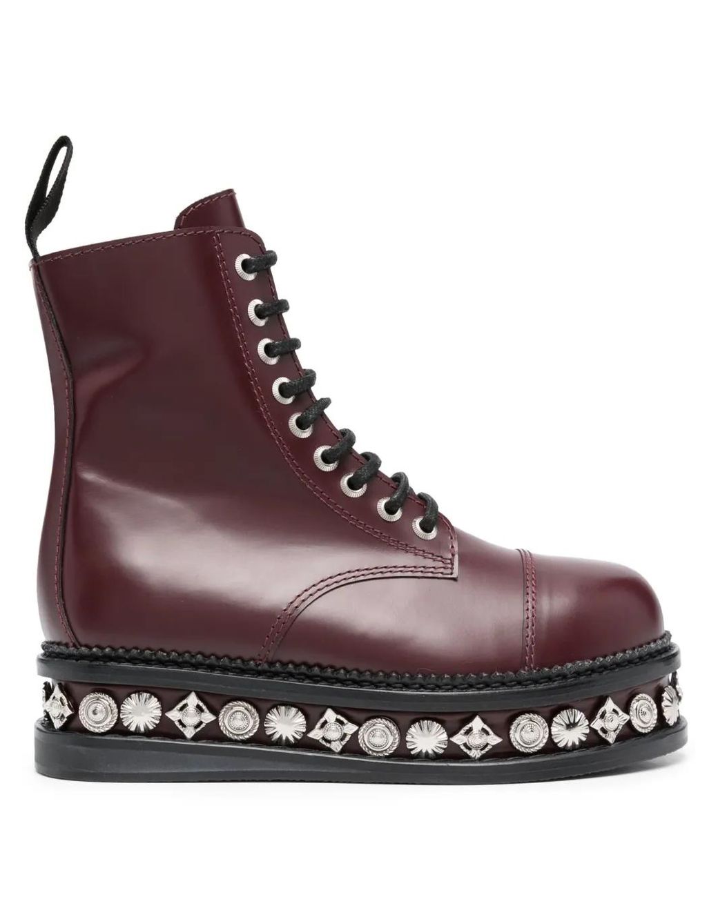 Toga Purple Stud-Embellished Leather Boots
