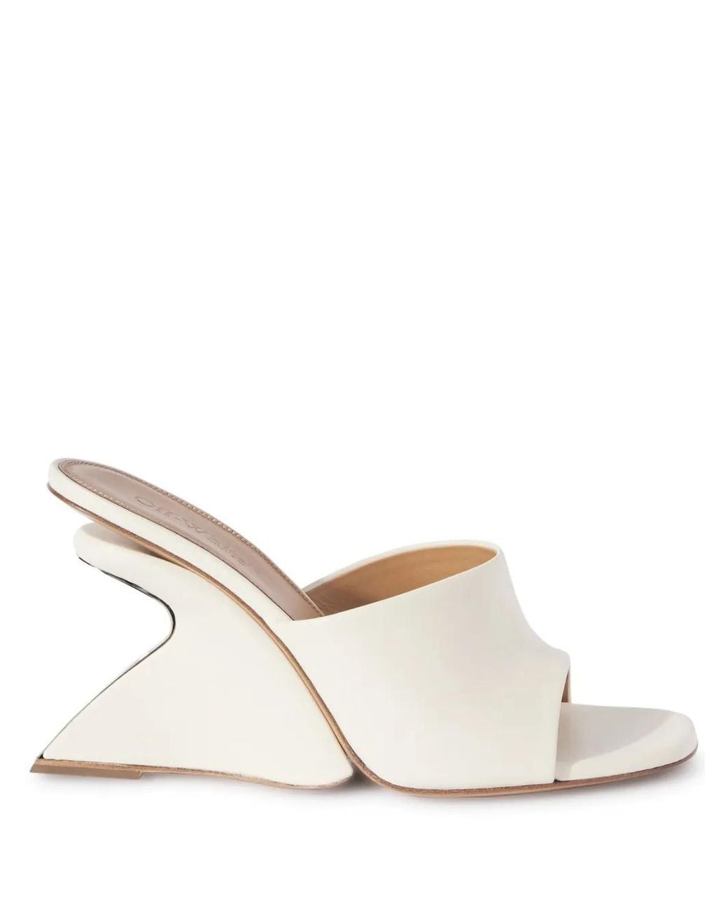 Off-White c/o Virgil Abloh White Jug Wedge-heel Leather Mules