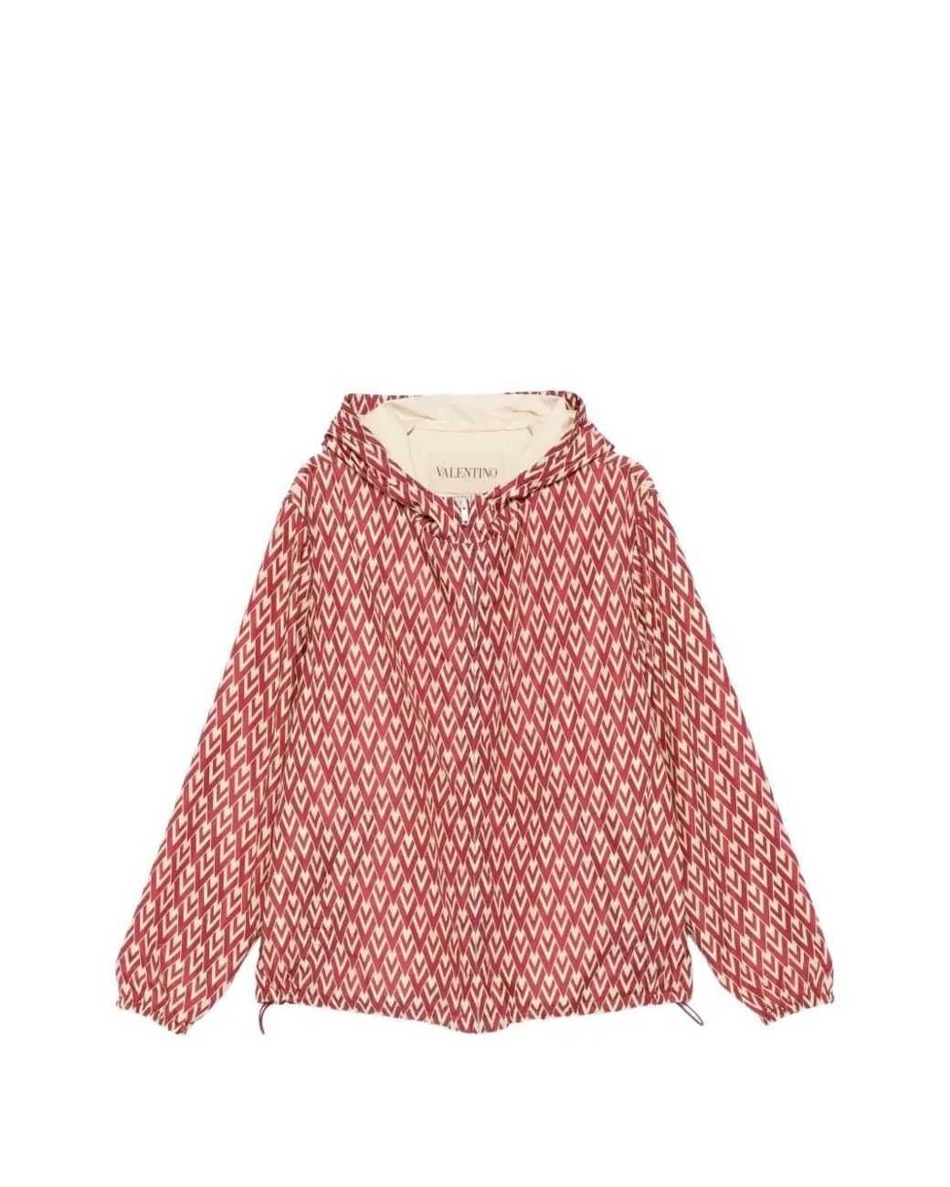 Valentino Garavani Red Vlogo Monogram Hooded Jacket for men