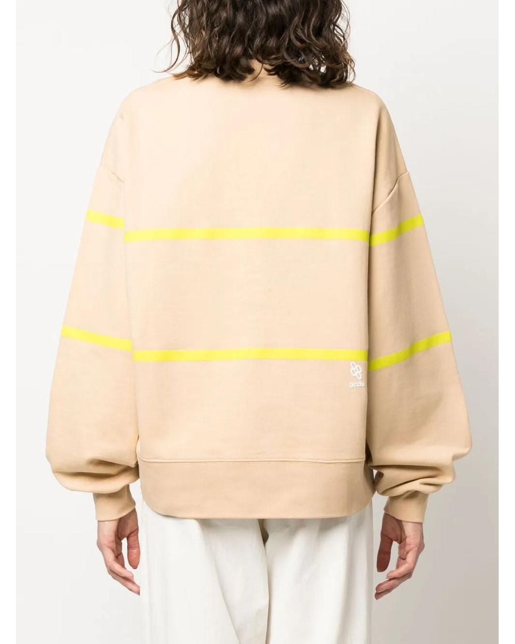 Gcds Yellow Logo-Print Cotton Sweatshirt