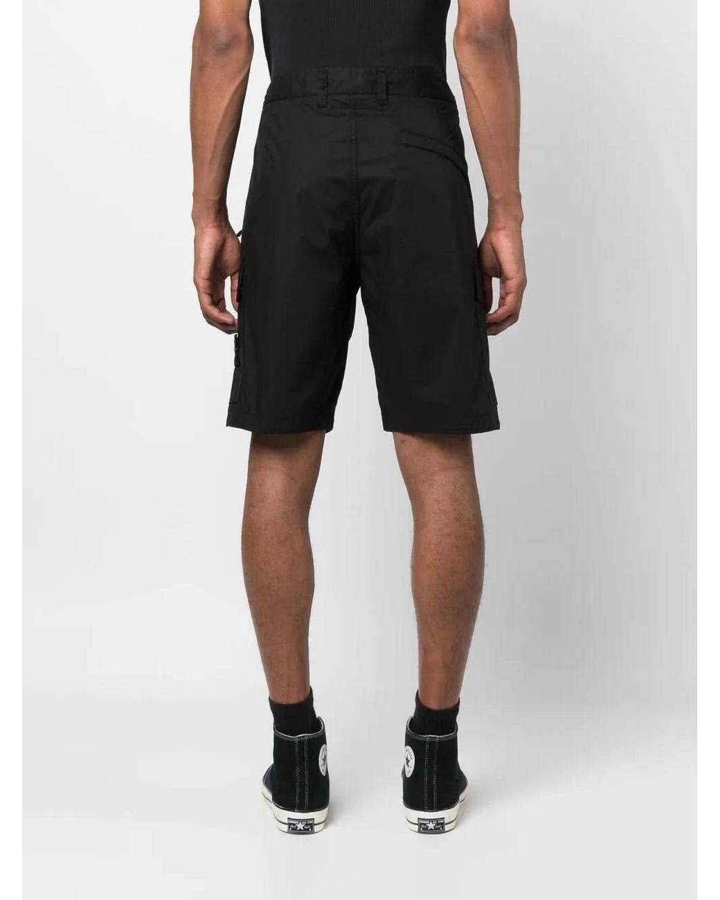 Stone Island Black Shorts for men