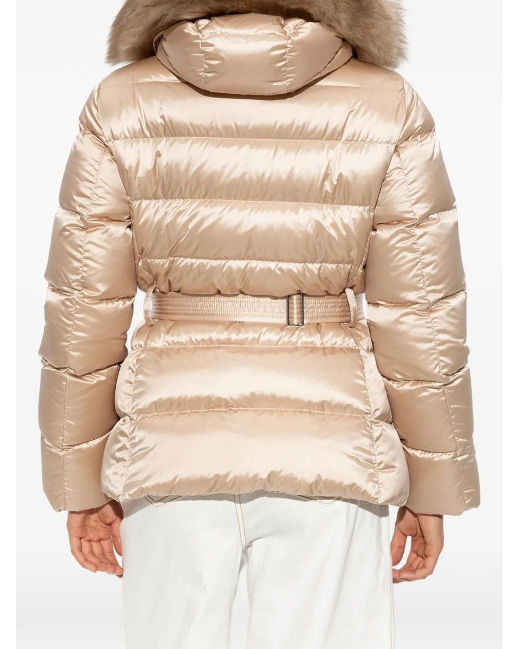 Moncler Natural Cupidones Belted Puffer Jacket