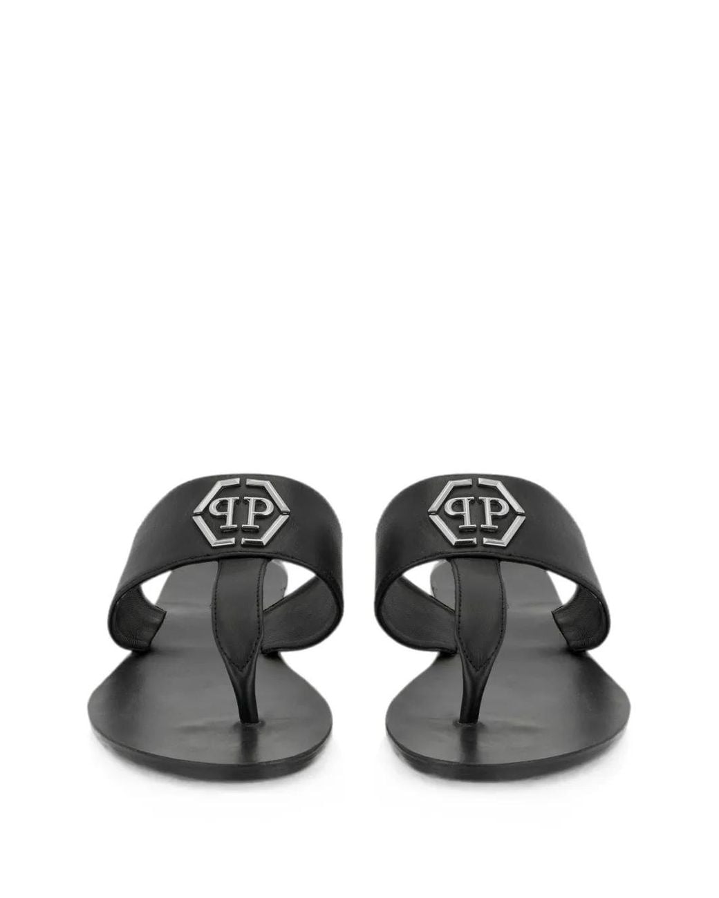 Philipp Plein Black Sandales En Cuir for men