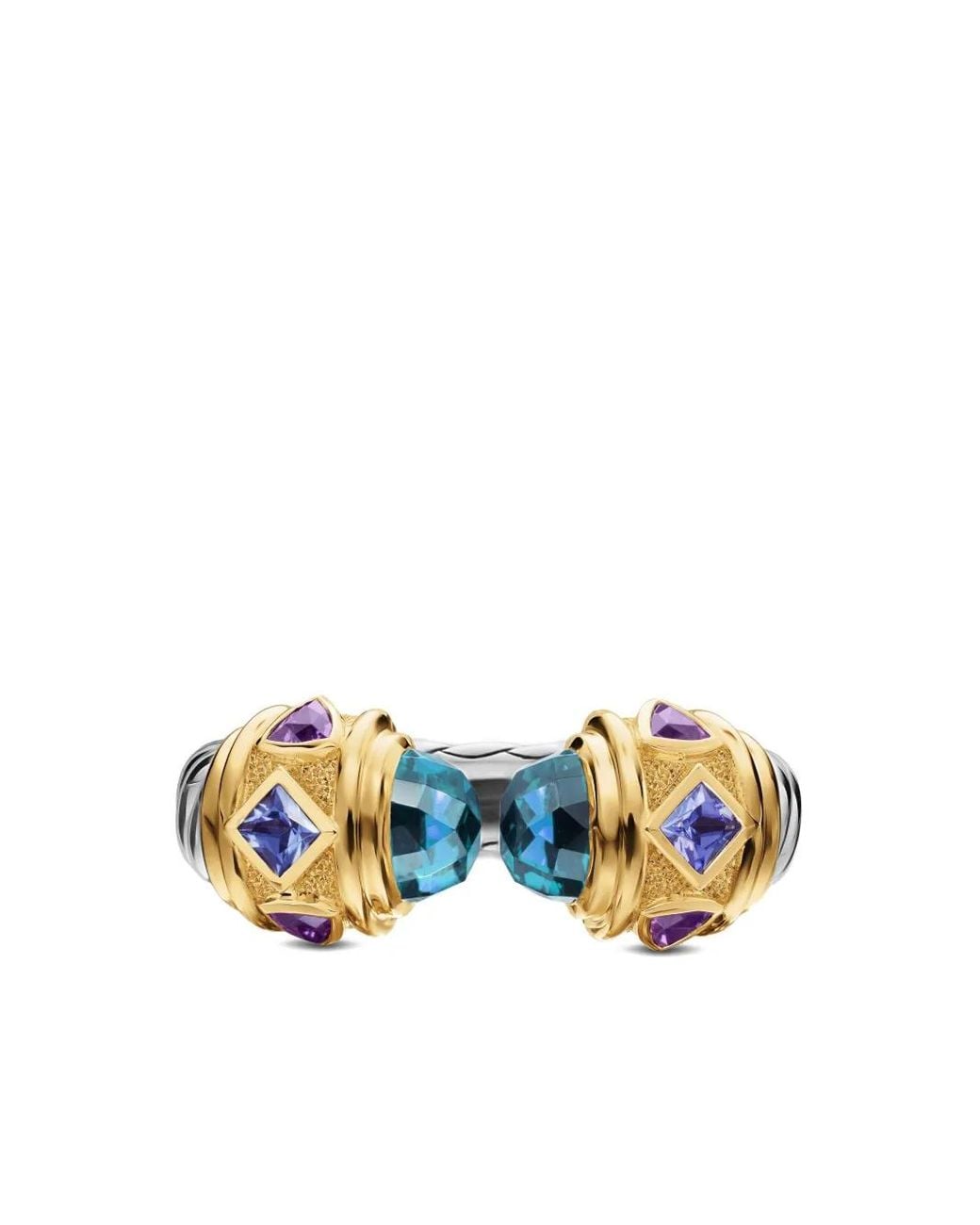 David Yurman Blue 14K And Sterling Renaissance Multi-Stone Ring