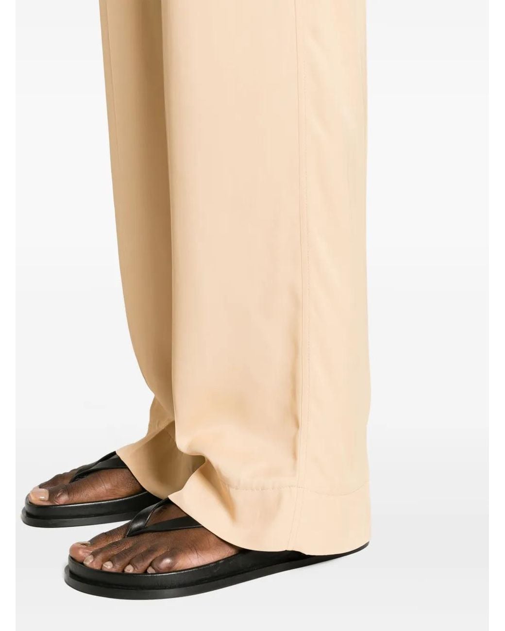 Jil Sander Natural High-Waisted Straight-Leg Trousers