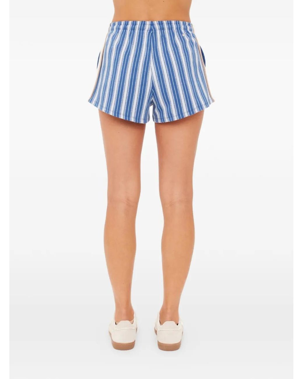 The Upside Blue Palmas Helena Striped Shorts