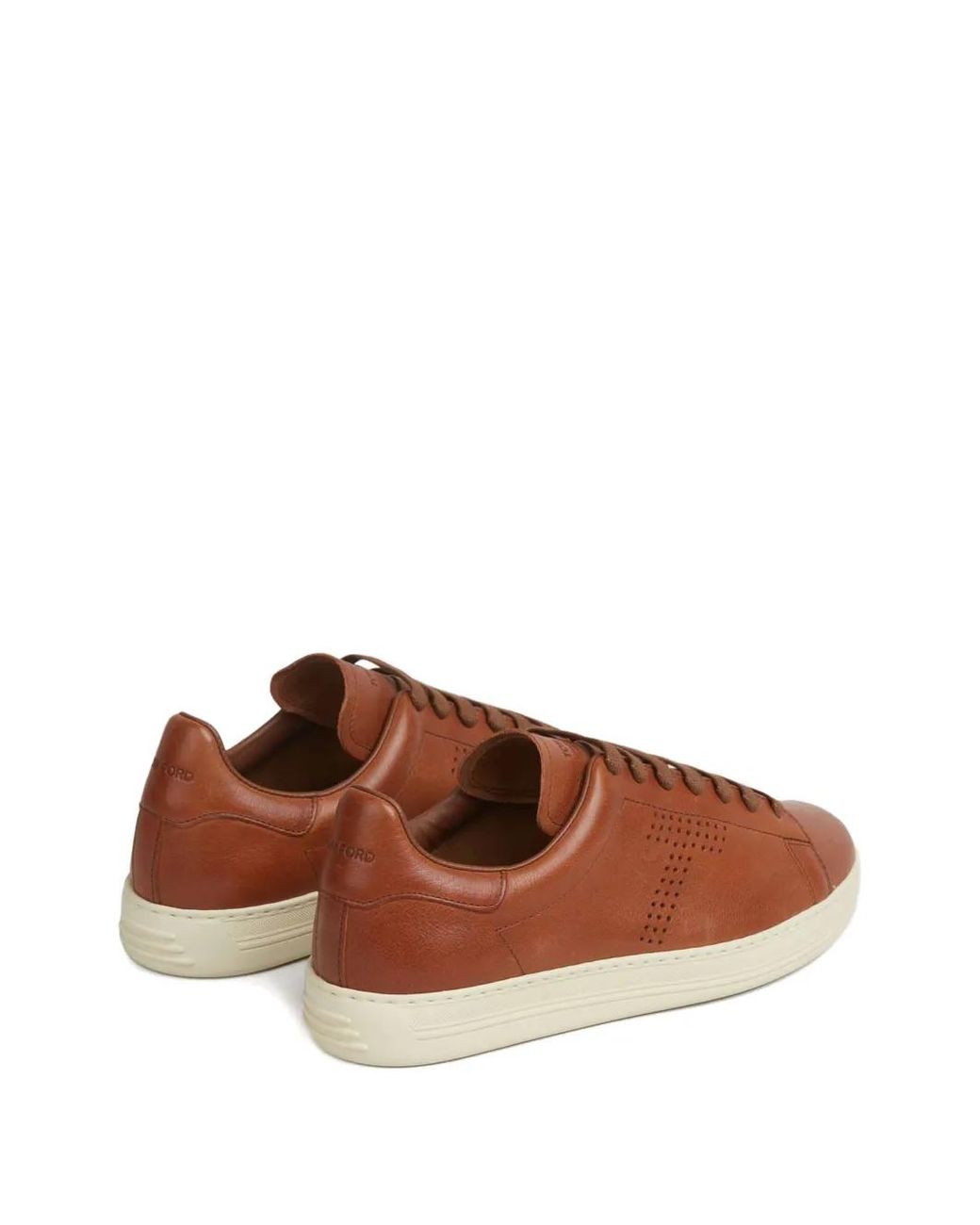 Tom Ford Brown Perforated-Logo Sneakers for men