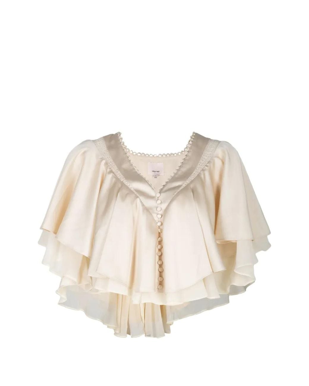 Cinq À Sept Natural Mary Ruffled Button-Front Top