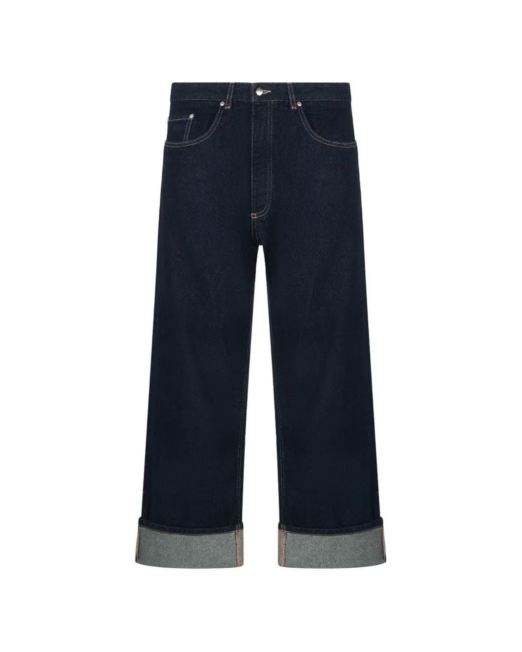 ICON DENIM Blue Ross Turn-Up Cuff Jeans for men