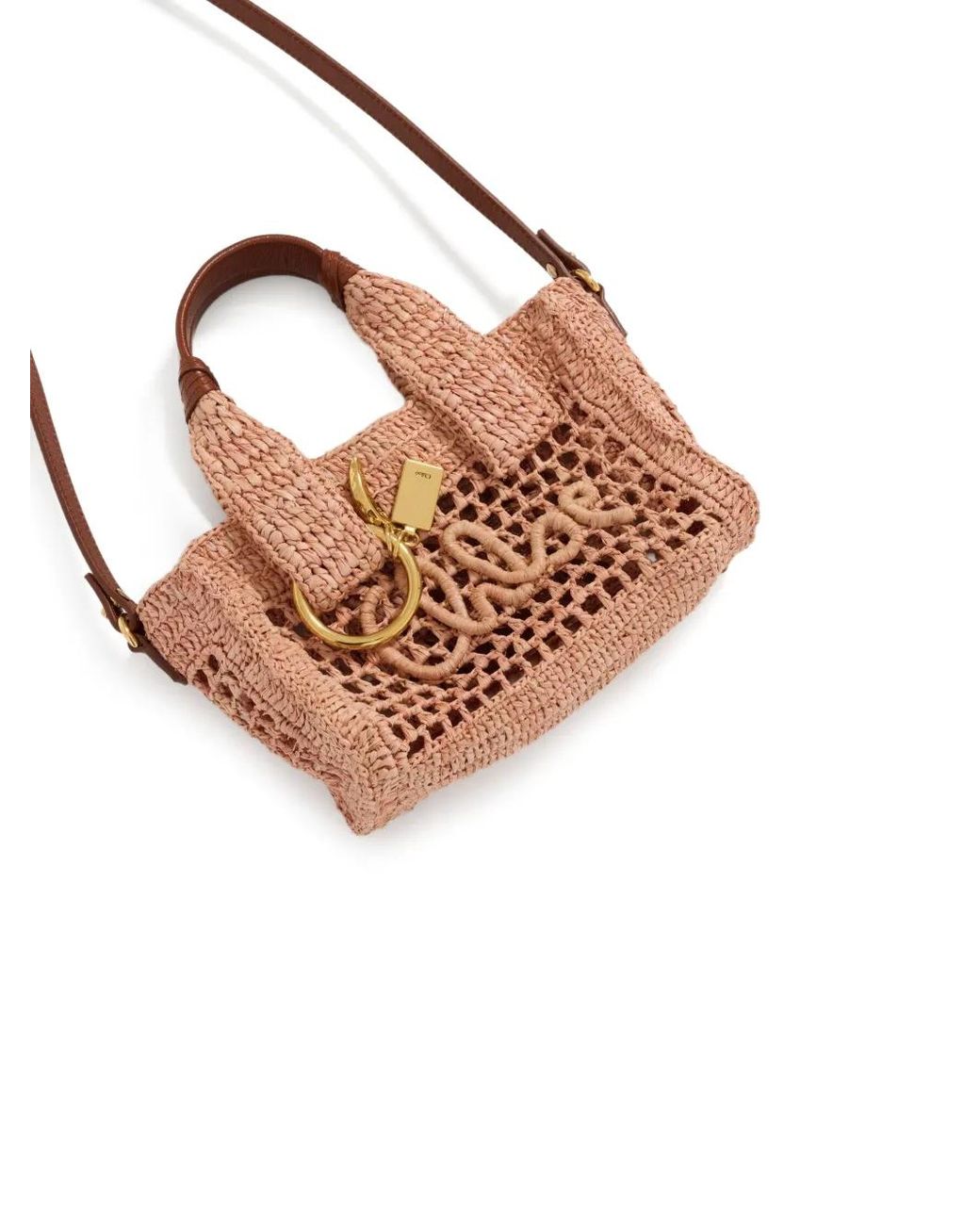 Chloé Pink Mini Summer Rafia Tote Bag